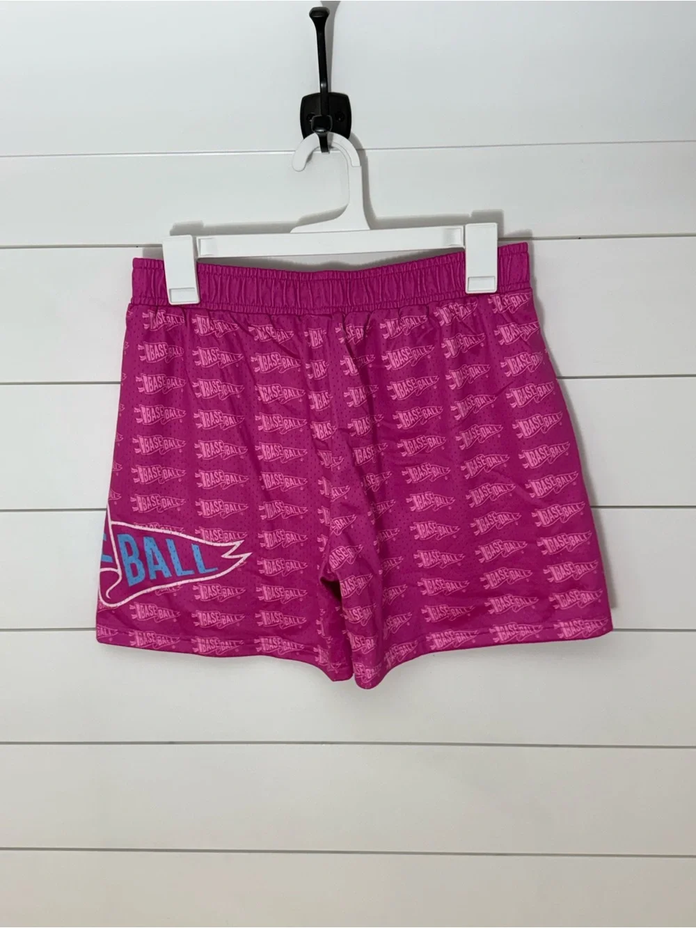 Magenta Kids Athletic Shorts with BAS Graphic